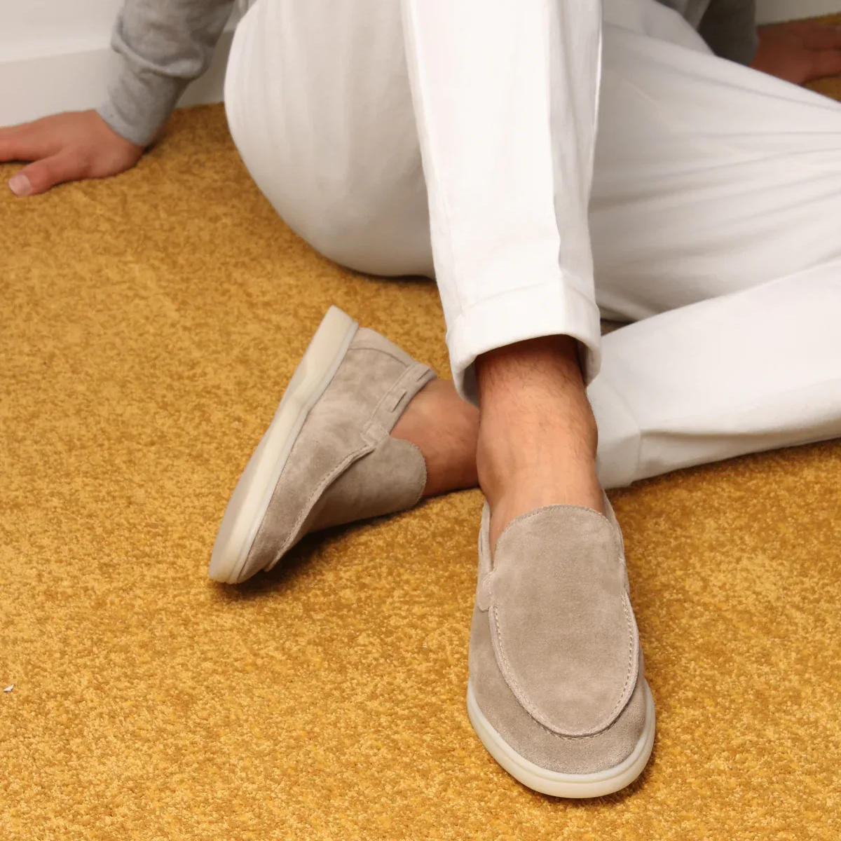 James | Men’s Stylish Suede Yacht Loafers with Rubber Sole